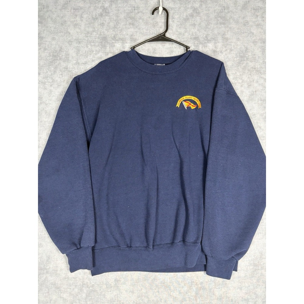 Vintage Jerzees Super Sweats Solomons Island Yacht Club Sweatshirt L USA Navy